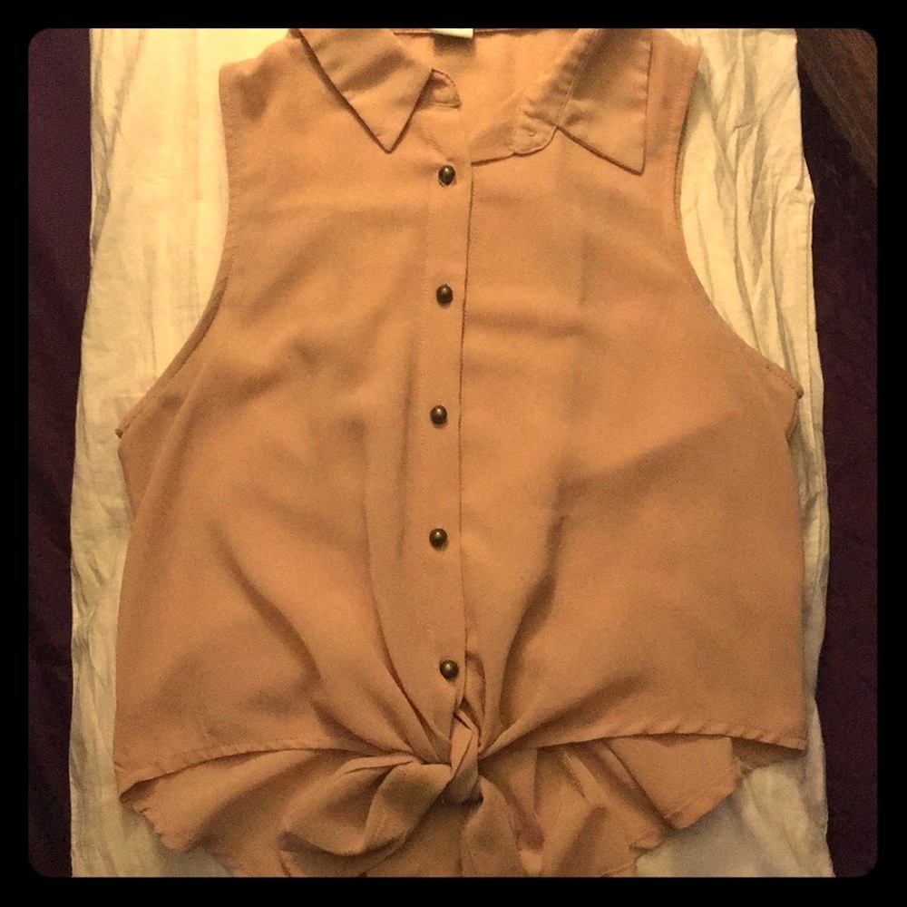 Sheer button down top